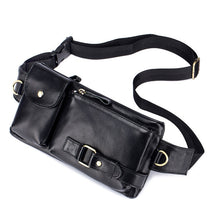 Load image into Gallery viewer, BULL CAPTAIN 020 Men Small Mobile Phone Waist Bag Crossbody Multi-Function Chest Bag, Black, Brown
