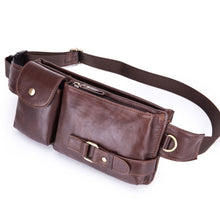 Load image into Gallery viewer, BULL CAPTAIN 020 Men Small Mobile Phone Waist Bag Crossbody Multi-Function Chest Bag, Black, Brown