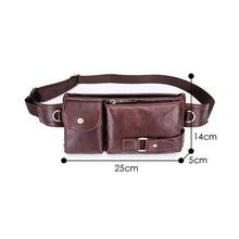 Load image into Gallery viewer, BULL CAPTAIN 020 Men Small Mobile Phone Waist Bag Crossbody Multi-Function Chest Bag, Black, Brown