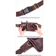 Load image into Gallery viewer, BULL CAPTAIN 020 Men Small Mobile Phone Waist Bag Crossbody Multi-Function Chest Bag, Black, Brown