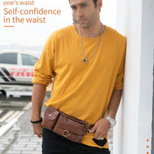 Load image into Gallery viewer, BULL CAPTAIN 020 Men Small Mobile Phone Waist Bag Crossbody Multi-Function Chest Bag, Black, Brown