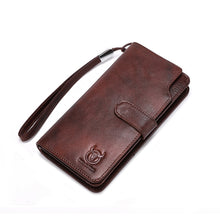 Load image into Gallery viewer, BULL CAPTAIN 028 Long Buckle Retro Cowhide Multi-Function Wallet (Black), Orange, Green, Blue, Red, Black, Brown