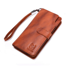 Load image into Gallery viewer, BULL CAPTAIN 028 Long Buckle Retro Cowhide Multi-Function Wallet (Black), Orange, Green, Blue, Red, Black, Brown