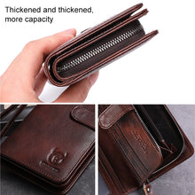 Load image into Gallery viewer, BULL CAPTAIN 028 Long Buckle Retro Cowhide Multi-Function Wallet (Black), Orange, Green, Blue, Red, Black, Brown