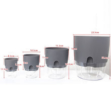 Load image into Gallery viewer, Transparent Plastic Double-Layer Water Storage Automatic Water-Absorbing Flowerpot, A703 Caliber 8.2cm, A705 Caliber 10.5cm, A707 Caliber 15.3cm, A709 Caliber 23.5cm