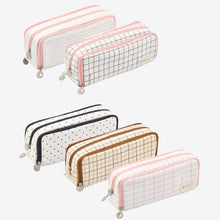 Load image into Gallery viewer, Angoo Double-Open Multi-Layer Stationery Pencil Case Multifunctional Cosmetic Bag, Palm Black And White, Ink Painting, British Style, Star Rain Dot, Fairy Lattice, Gentle Breeze