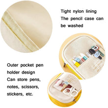 Load image into Gallery viewer, Angoo Cotton And Linen Large Capacity Pencil Stationery Bag, 602 Turmeric / Beige, 589 Shallow Khaki / Beige, 480 Ink Printing, 572 Navy / Beige, 890 Pink, 876 Dark Pink, 883 Gray