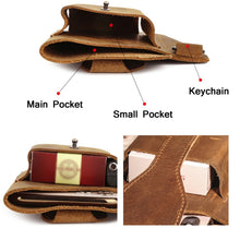 Load image into Gallery viewer, 6543 Men Retro Sports Mobile Phone Belt Bag Waist Bag, Black, Coffee, Brown, Blue