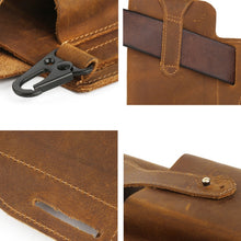 Load image into Gallery viewer, 6543 Men Retro Sports Mobile Phone Belt Bag Waist Bag, Black, Coffee, Brown, Blue