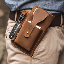 Load image into Gallery viewer, 6543 Men Retro Sports Mobile Phone Belt Bag Waist Bag, Black, Coffee, Brown, Blue