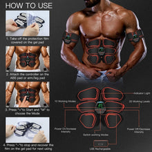 Load image into Gallery viewer, EMS Portable Abdomen Device Electric Abdominal Muscle Stickers with LCD Screen Display