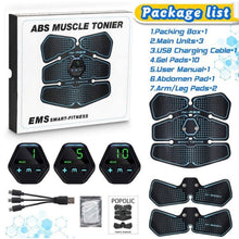 Load image into Gallery viewer, EMS Portable Abdomen Device Electric Abdominal Muscle Stickers with LCD Screen Display