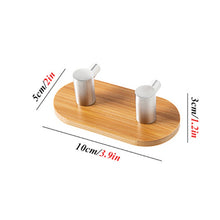 Load image into Gallery viewer, 2 PCS Stainless Steel Bamboo Double Row Hook Kitchen Bathroom Door Adhesive Solid Wood Hook, Adhesive Wood Hook