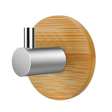 Load image into Gallery viewer, Bamboo Hook Bathroom Kitchen Towel Coat Hook Stainless Steel Door Sticky Hook, Door Sticky Single Hook