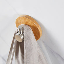 Load image into Gallery viewer, Bamboo Hook Bathroom Kitchen Towel Coat Hook Stainless Steel Door Sticky Hook, Door Sticky Single Hook