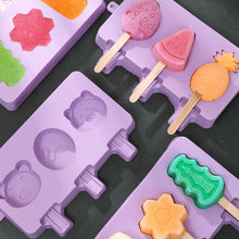 Load image into Gallery viewer, Homemade Children Cute Silicone Cartoon Popsicle Ice Cream Mould, Small Chrysanthemum, Small Sakura, Large Cartoon, Large Geometry, Large Fruit
