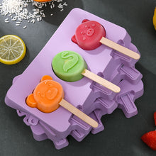 Load image into Gallery viewer, Homemade Children Cute Silicone Cartoon Popsicle Ice Cream Mould, Small Chrysanthemum, Small Sakura, Large Cartoon, Large Geometry, Large Fruit