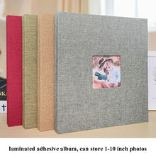 Load image into Gallery viewer, 10 Inch 20 Pages/40P Cloth Photo Album Self-Adhesive DIY Laminated Photo Album, Red, Green, Ginger Yellow, Gray