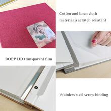 Load image into Gallery viewer, 10 Inch 20 Pages/40P Cloth Photo Album Self-Adhesive DIY Laminated Photo Album, Red, Green, Ginger Yellow, Gray