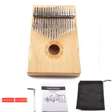 Load image into Gallery viewer, 17-Tone Thumb Piano Kalimba Beginners Introduction Finger Piano, Brown, Brown Kit, Yellow, Yellow Kit, Wooden, Wooden Kit, Black, Black Kit