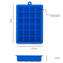 Load image into Gallery viewer, 24 Grids Silicone Ice Cube Tray Molds Square Shape Ice Cube Maker Fruit Popsicle Ice Cream Mold, 24-Grid(Dark blue), 24-Grid(Grass green), 24-Grid(Rose red), 24-Grid(Sky blue), 24-Grid(Light purple)