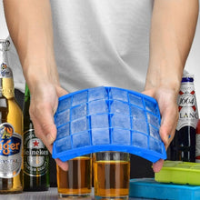 Load image into Gallery viewer, 24 Grids Silicone Ice Cube Tray Molds Square Shape Ice Cube Maker Fruit Popsicle Ice Cream Mold, 24-Grid(Dark blue), 24-Grid(Grass green), 24-Grid(Rose red), 24-Grid(Sky blue), 24-Grid(Light purple)