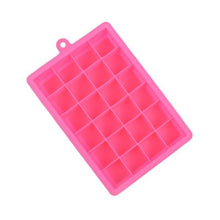 Load image into Gallery viewer, 24 Grids Silicone Ice Cube Tray Molds Square Shape Ice Cube Maker Fruit Popsicle Ice Cream Mold, 24-Grid(Dark blue), 24-Grid(Grass green), 24-Grid(Rose red), 24-Grid(Sky blue), 24-Grid(Light purple)