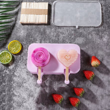 Load image into Gallery viewer, Cute Cartoon Silicone Ice Cream Popsicle Mold with Lid &amp; Stick, Love, Snowman, Feet, Wavy
