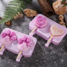 Load image into Gallery viewer, Cute Cartoon Silicone Ice Cream Popsicle Mold with Lid &amp; Stick, Love, Snowman, Feet, Wavy