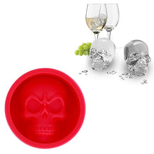Load image into Gallery viewer, Kitchen Ice Box Food Grade Silicone Skull Ice Lattice Creative Whiskey Ice Ball Ice Mould, Cat Paw Shape(Red), Skull Shape(Blue), Skull ShapeGreen), Skull Shape(Orange)