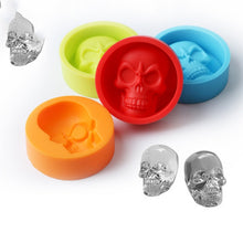 Load image into Gallery viewer, Kitchen Ice Box Food Grade Silicone Skull Ice Lattice Creative Whiskey Ice Ball Ice Mould, Cat Paw Shape(Red), Skull Shape(Blue), Skull ShapeGreen), Skull Shape(Orange)