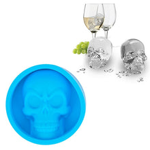 Load image into Gallery viewer, Kitchen Ice Box Food Grade Silicone Skull Ice Lattice Creative Whiskey Ice Ball Ice Mould, Cat Paw Shape(Red), Skull Shape(Blue), Skull ShapeGreen), Skull Shape(Orange)