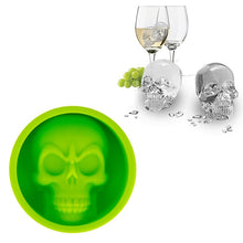 Load image into Gallery viewer, Kitchen Ice Box Food Grade Silicone Skull Ice Lattice Creative Whiskey Ice Ball Ice Mould, Cat Paw Shape(Red), Skull Shape(Blue), Skull ShapeGreen), Skull Shape(Orange)