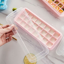 Load image into Gallery viewer, Creative 24 Grid Silicone Ice Tray Home Large Ice Cube Mold Ice Box with Lid, Light Pink, Sky Blue, Mint Green