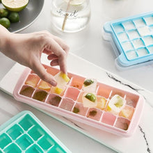 Load image into Gallery viewer, Creative 24 Grid Silicone Ice Tray Home Large Ice Cube Mold Ice Box with Lid, Light Pink, Sky Blue, Mint Green
