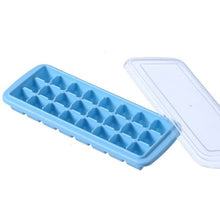 Load image into Gallery viewer, Creative 24 Grid Silicone Ice Tray Home Large Ice Cube Mold Ice Box with Lid, Light Pink, Sky Blue, Mint Green