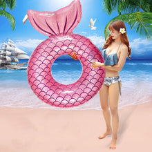 Load image into Gallery viewer, Adult Thickened Backrest Swimming Ring Mermaid Swim Ring