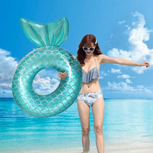 Load image into Gallery viewer, Adult Thickened Backrest Swimming Ring Mermaid Swim Ring