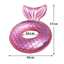 Load image into Gallery viewer, Adult Thickened Backrest Swimming Ring Mermaid Swim Ring