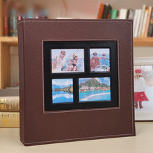 Load image into Gallery viewer, 6 Inch 600 Sheets Leather Cover Photo Album Family Photo Album Storage Book, Black, Dark Brown, Light Brown