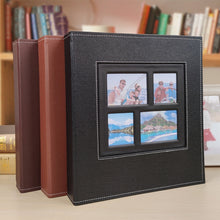Load image into Gallery viewer, 6 Inch 600 Sheets Leather Cover Photo Album Family Photo Album Storage Book, Black, Dark Brown, Light Brown