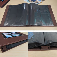 Load image into Gallery viewer, 6 Inch 600 Sheets Leather Cover Photo Album Family Photo Album Storage Book, Black, Dark Brown, Light Brown