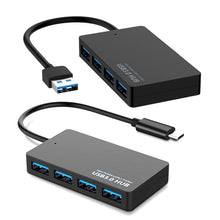 Load image into Gallery viewer, KYTC47 4 Ports USB Adapter Cable High Speed ??USB Docking Station Multi-Interface HUB Converter, Black USB 3.0, Black Type-C