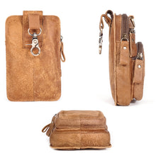 Load image into Gallery viewer, 6386 Men Retro Cowhide Multifunctional Sports Belt Waist Bag, Black, Coffee, Brown