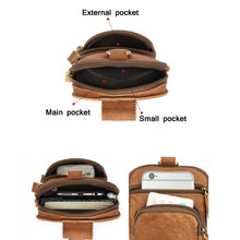Load image into Gallery viewer, 6386 Men Retro Cowhide Multifunctional Sports Belt Waist Bag, Black, Coffee, Brown