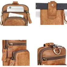 Load image into Gallery viewer, 6386 Men Retro Cowhide Multifunctional Sports Belt Waist Bag, Black, Coffee, Brown
