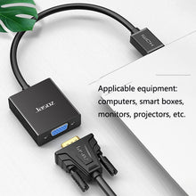 Load image into Gallery viewer, 2 PCS Jasoz 1080P HDMI To VGA Converter Oxygen-Free Copper Core, Black, White, With Audio Power Supply (Black), With Audio Power Supply (White), With Audio (Black)