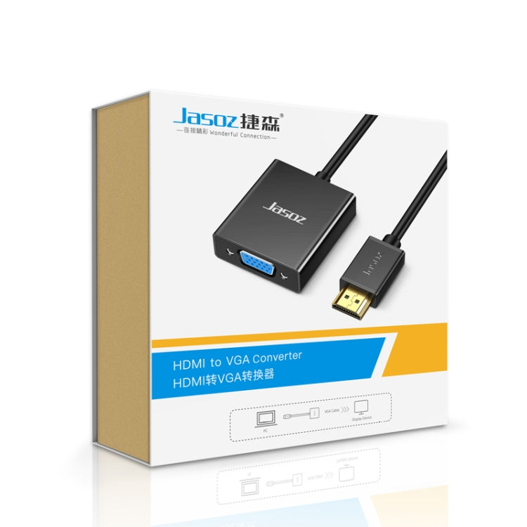 2 PCS Jasoz 1080P HDMI To VGA Converter Oxygen-Free Copper Core, Black, White, With Audio Power Supply (Black), With Audio Power Supply (White), With Audio (Black)