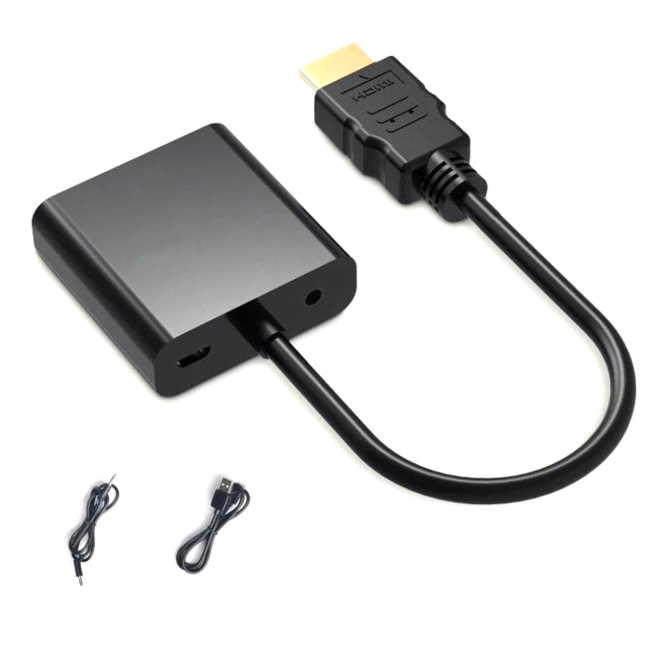 2 PCS Jasoz 1080P HDMI To VGA Converter Oxygen-Free Copper Core, Black, White, With Audio Power Supply (Black), With Audio Power Supply (White), With Audio (Black)