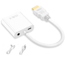 Load image into Gallery viewer, 2 PCS Jasoz 1080P HDMI To VGA Converter Oxygen-Free Copper Core, Black, White, With Audio Power Supply (Black), With Audio Power Supply (White), With Audio (Black)